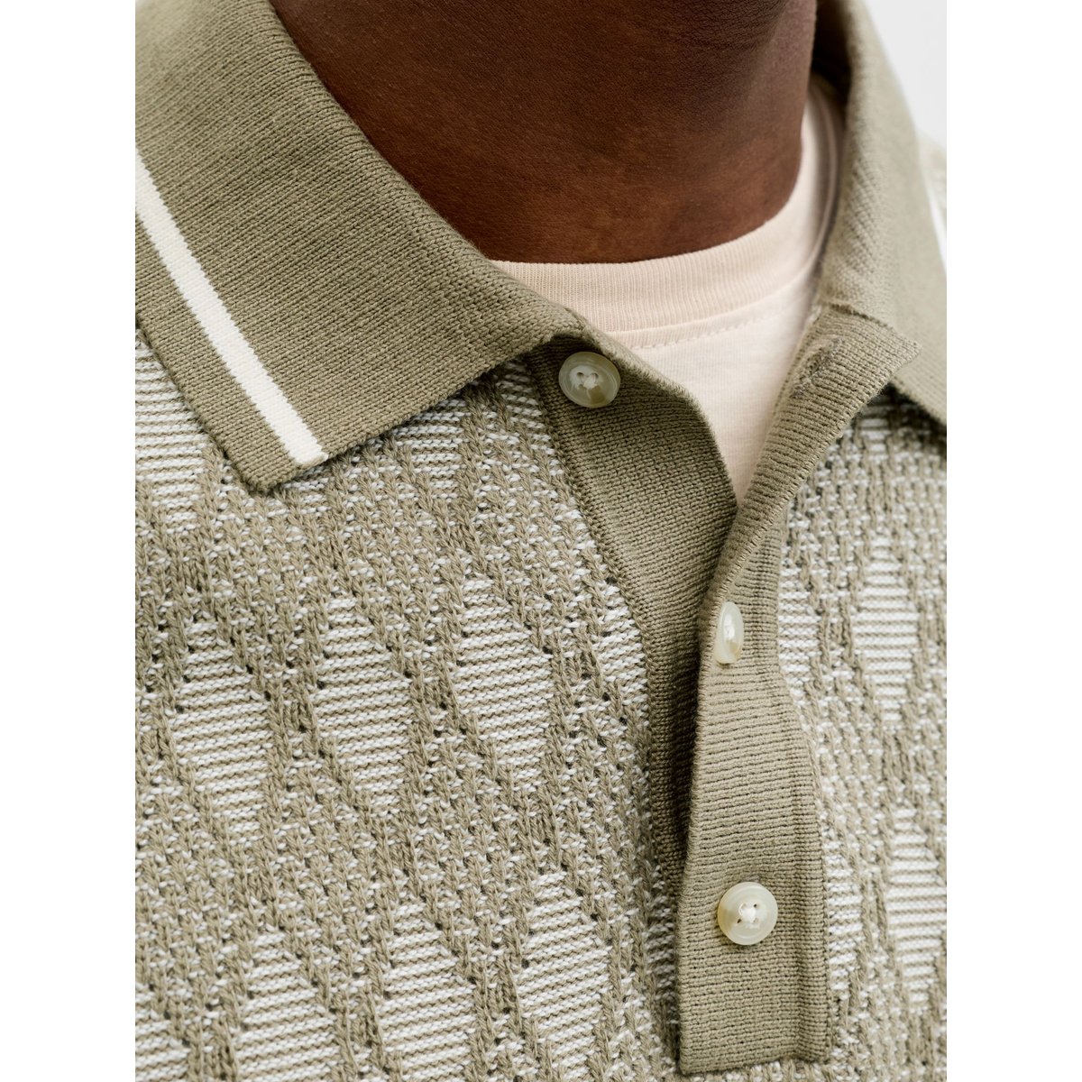 Polo Tricoté grise - smokey olive, JACK & JONES