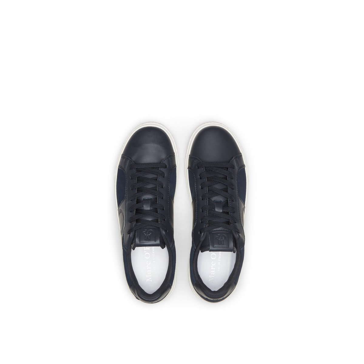 Baskets en cuir de vache de haute qualité bleu foncé, MARC O'POLO