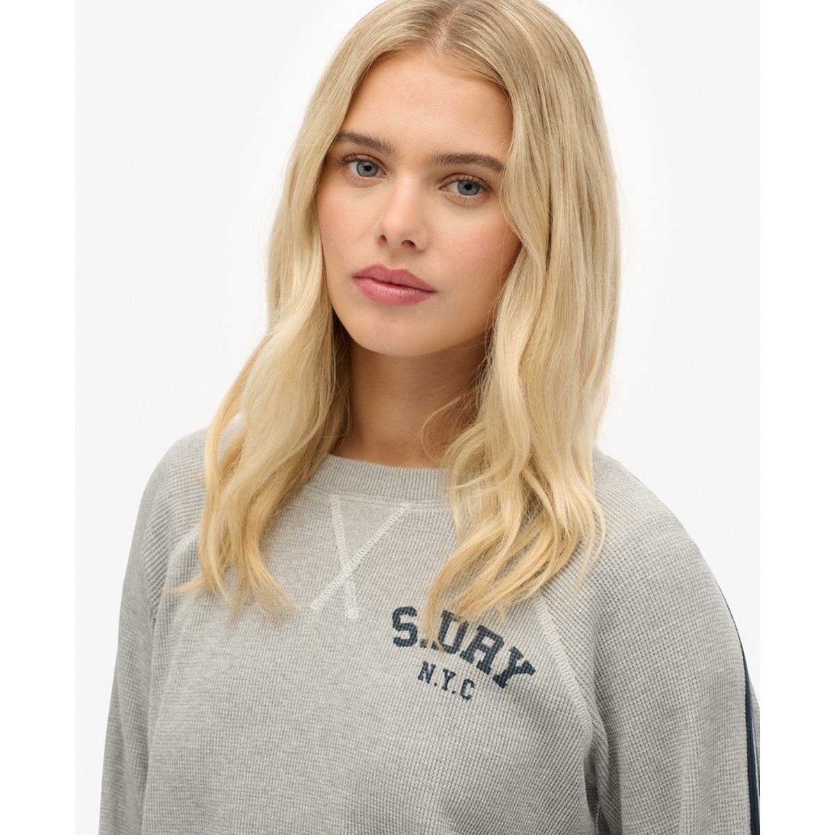 Haut à manches longues et motif Athletic Essentials gris chiné, SUPERDRY