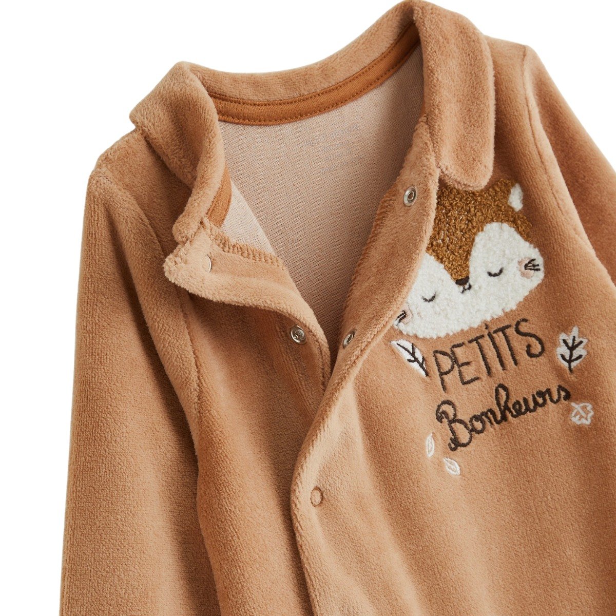 Pyjama bébé en velours côtelé Caramel marron, PETIT BEGUIN