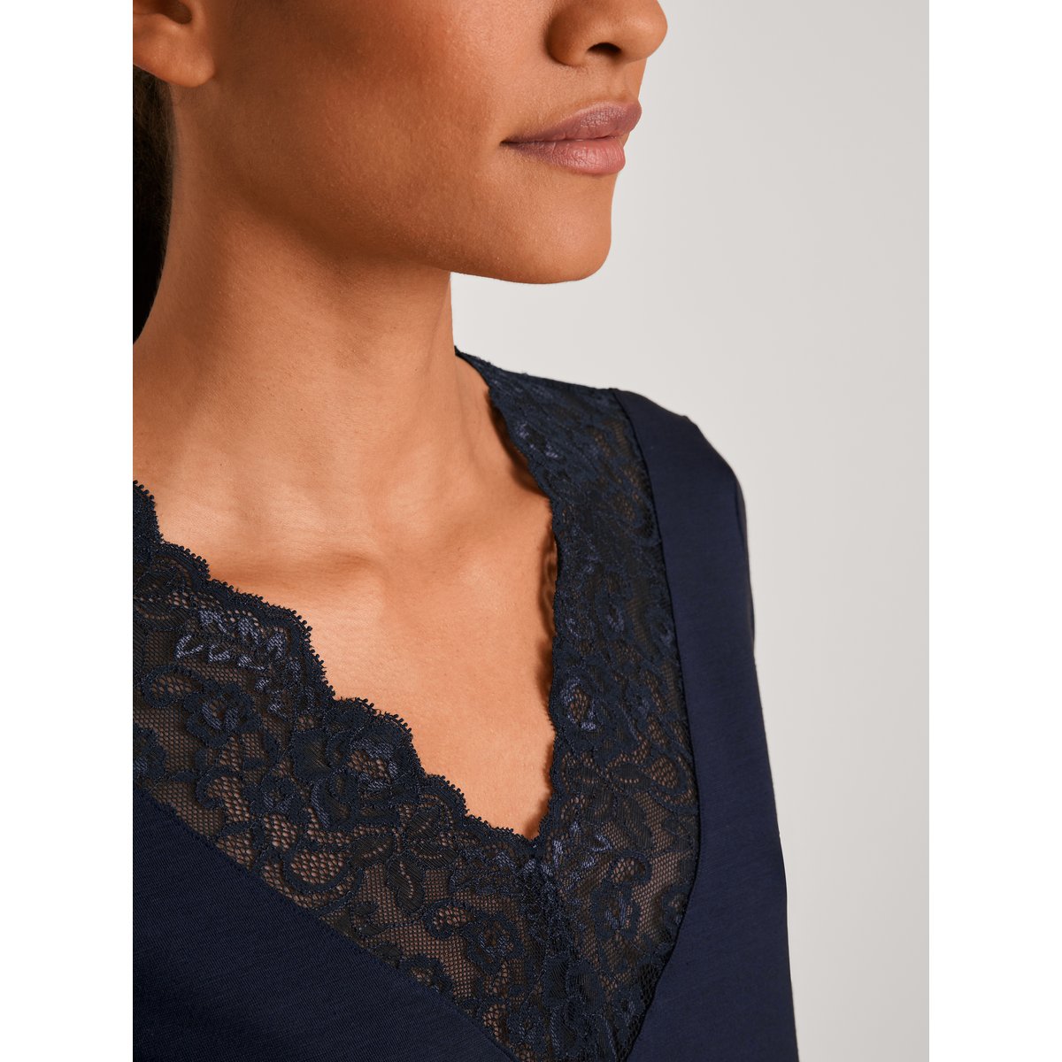 Pyjama 7/8 manches 3/4 Modal ELEGANT DREAMS bleu lapis foncé, CALIDA