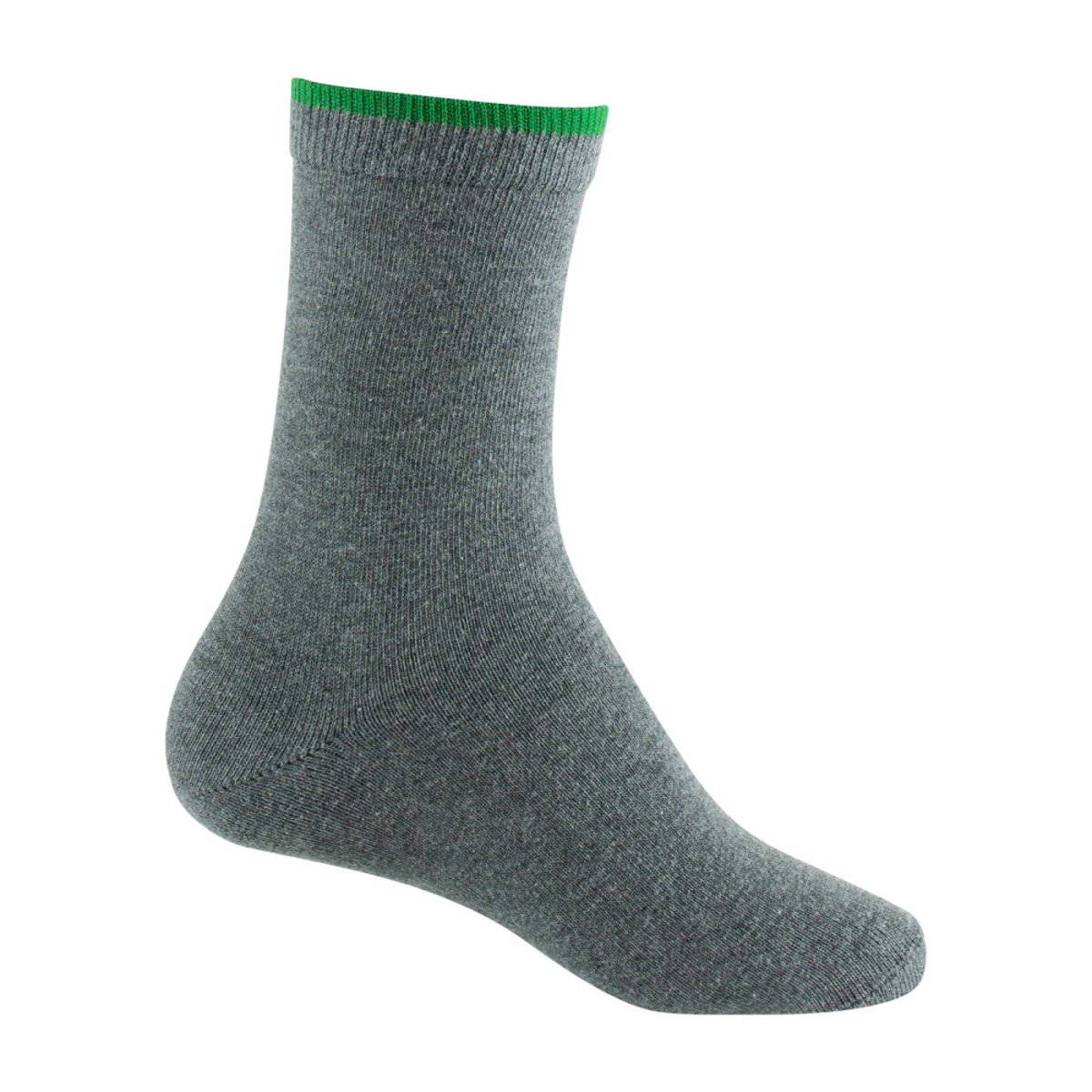 Lot de 5 paires de mi-chaussettes en coton et liseré coloré gris, KINDY