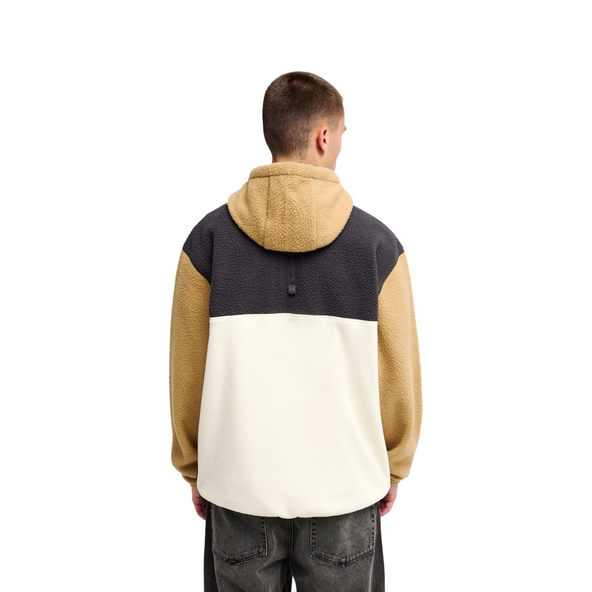 Polaire demi-zip à capuche Marron OCEAN VIEW MIX UP beige kelp, QUIKSILVER