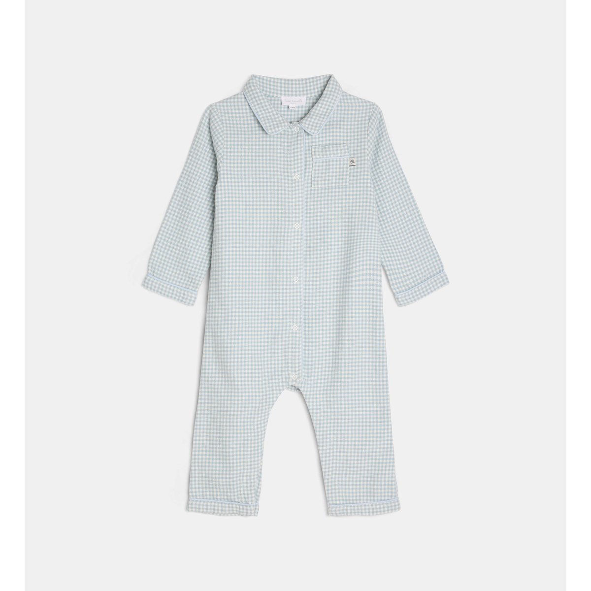 Combinaison de pyjama tasendy en flanelle de coton bio écru et multicolore, CADET ROUSSELLE
