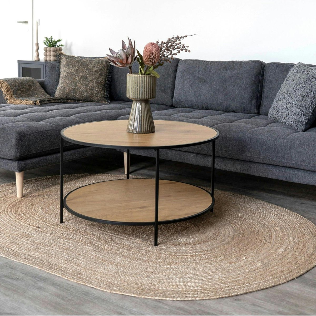 Tapis bohème en jute tressée - forme ovale, déco naturelle FEZ beige, PIER IMPORT