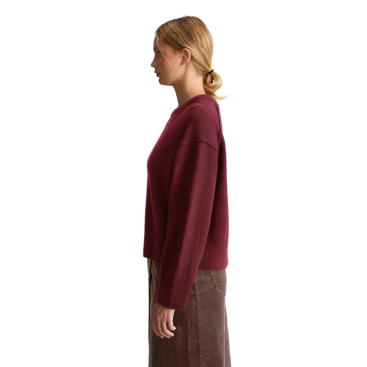 Pull en maille mérinos oversize au toucher doux rouge, MARC O’POLO DENIM