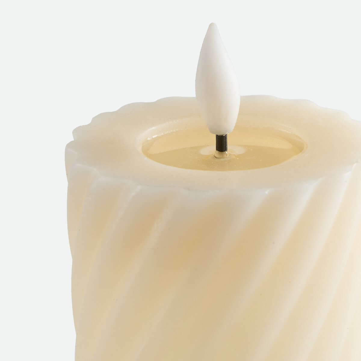 Bougie LED torsadée, en cire, hauteur 16 cm, CASPAR ecru, LA REDOUTE INTERIEURS