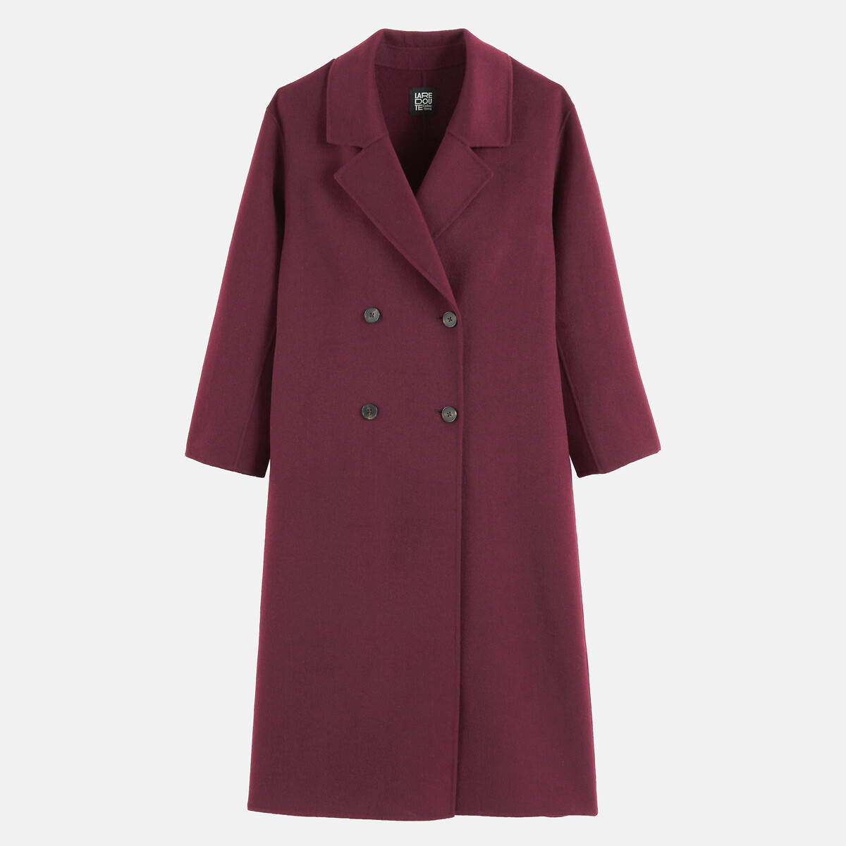 Manteau croisé oversize fait main rouge bordeaux, LA REDOUTE COLLECTIONS