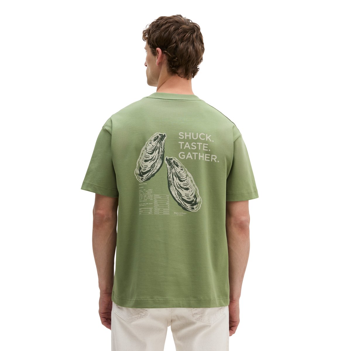 T-shirt loose avec un imprimé marin dans le dos vert, MARC O'POLO