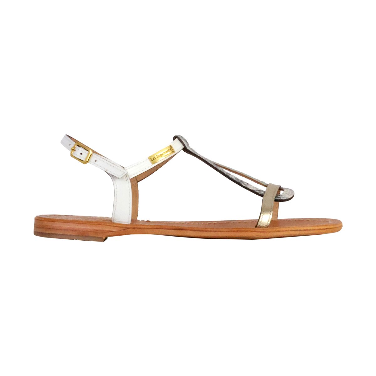 Sandales plates en cuir à brides HAMAT blanc multi, LES TROPEZIENNES PAR M.BELARBI
