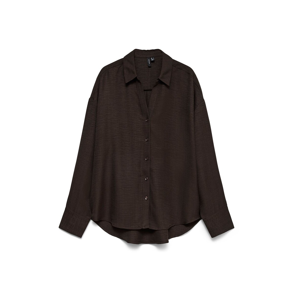 Chemisier manches longues marron chocolat, VERO MODA