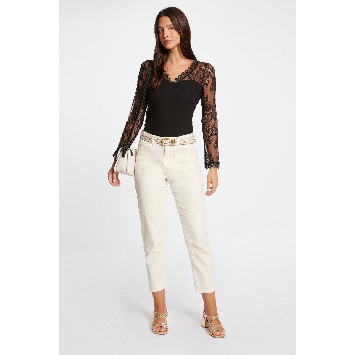 T-shirt manches longues noir, MORGAN