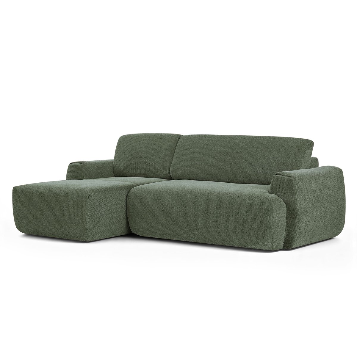Canapé d'angle compressé 4 places tissu WESTA vert, BAÏTA
