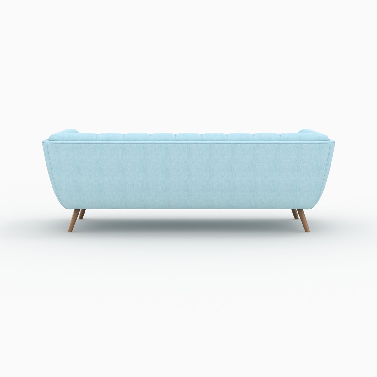 Ensemble canapé et fauteuil en tissu 4 places - CARMEN bleu clair, MAISON PAVANE