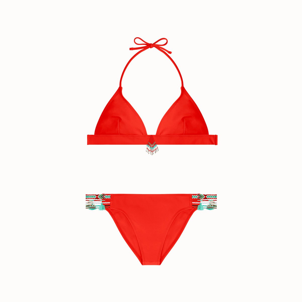 Maillot de bain 2 pièces triangle MYBATH rouge, WILD