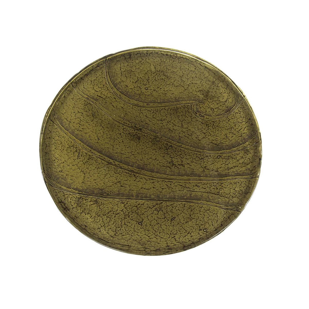 Table d'appoint artisanale verre et métal, 60cm LAGUNA doré, PIER IMPORT