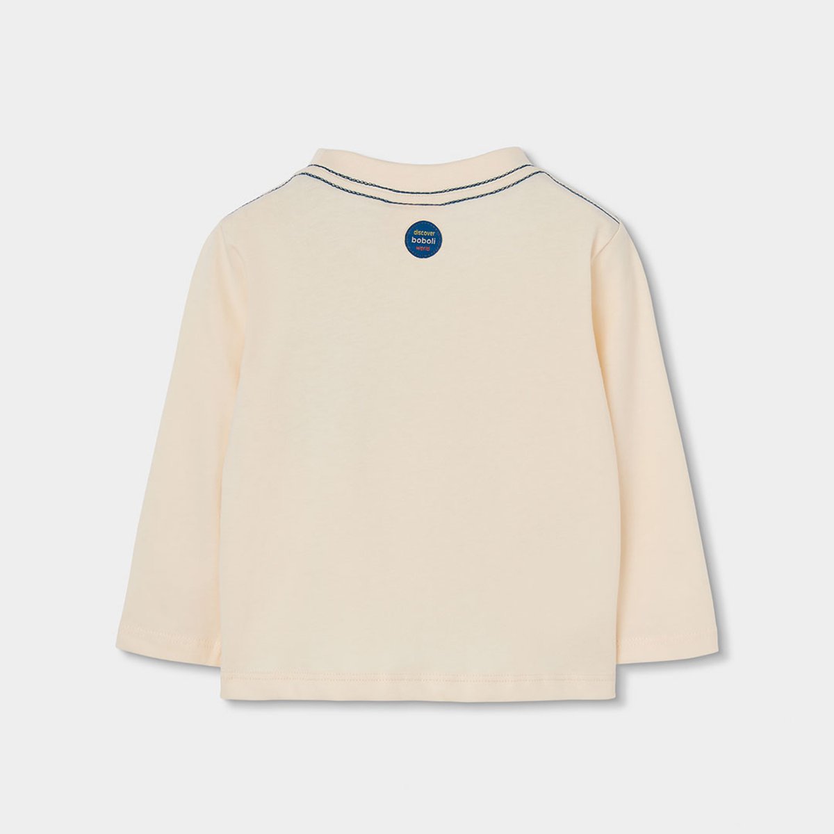 T-shirt garçon en maille imprimé panda blanc, BOBOLI