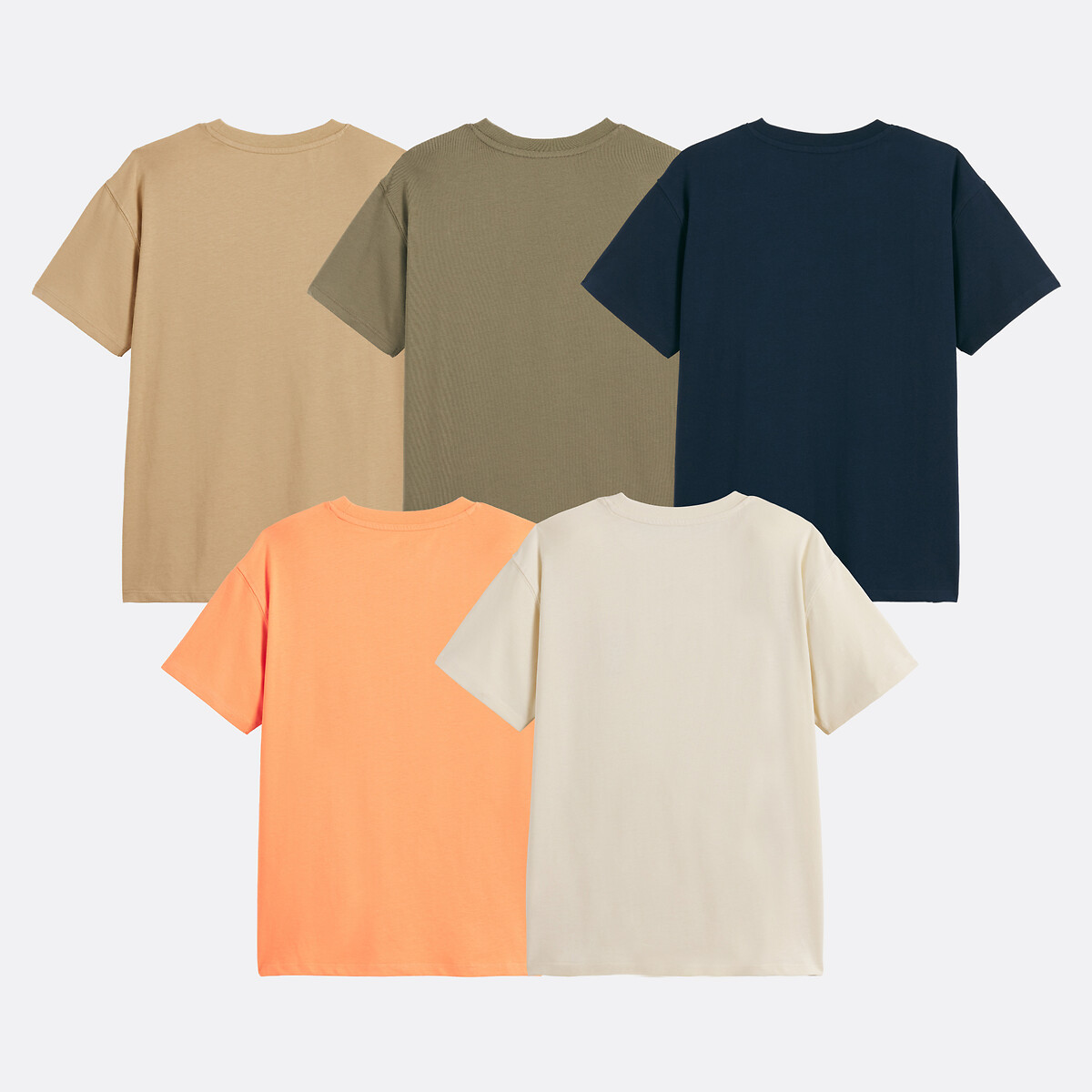 Lot de 5 t-shirts manches courtes multicolore, LA REDOUTE COLLECTIONS