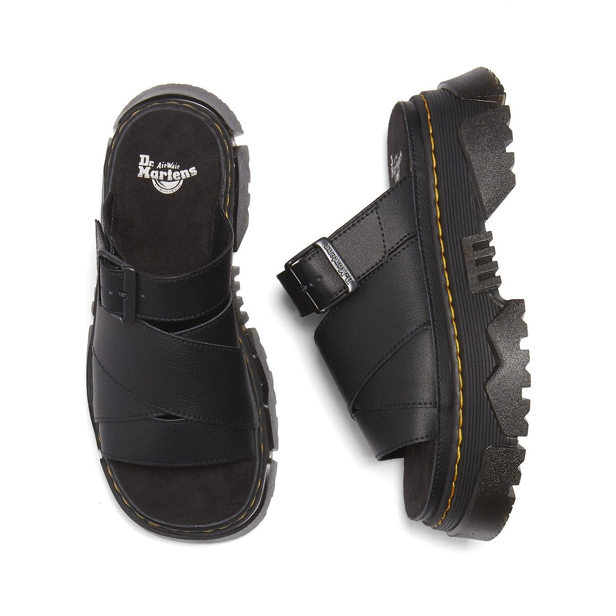 Mules plateformes Mattison en cuir Athena noir, DR. MARTENS