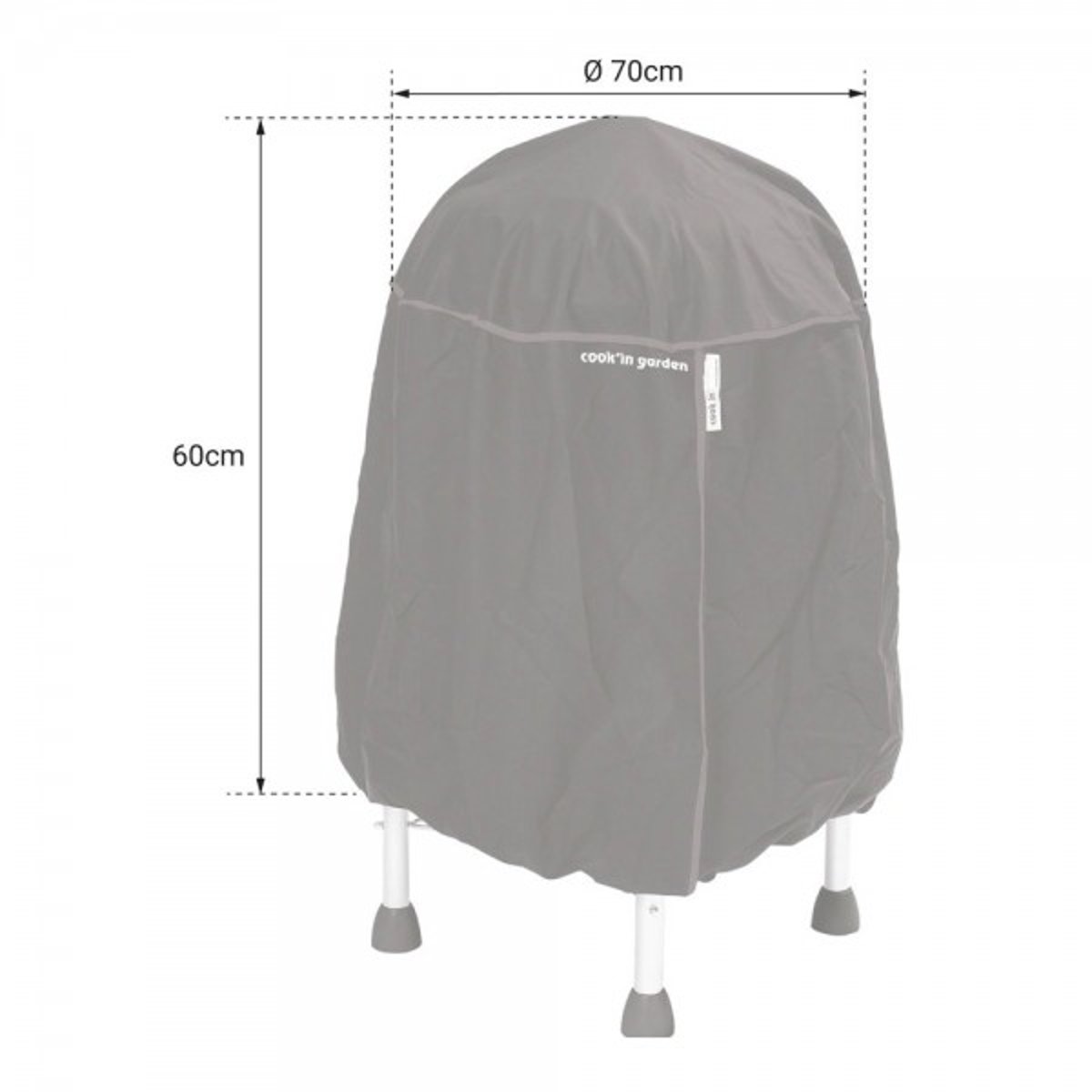 Housse pour barbecue boule, rond noir, COOK IN GARDEN