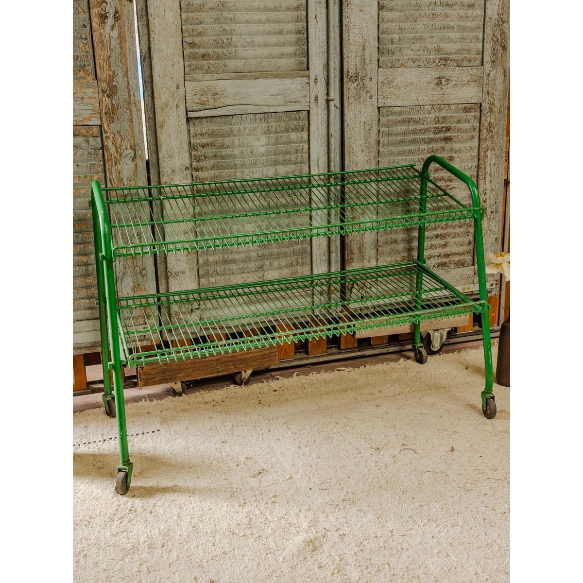 Grande desserte en métal vert Anouk N°384 - Bon état vert, DEBONGOUT