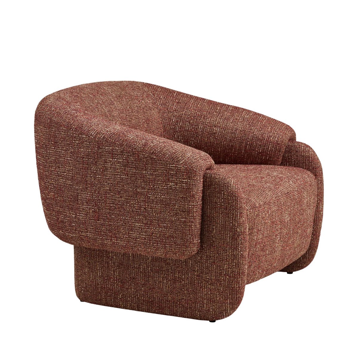 Fauteuil lounge en tissu chiné - HAMILTONY bordeaux chiné, HOUSE NORDIC