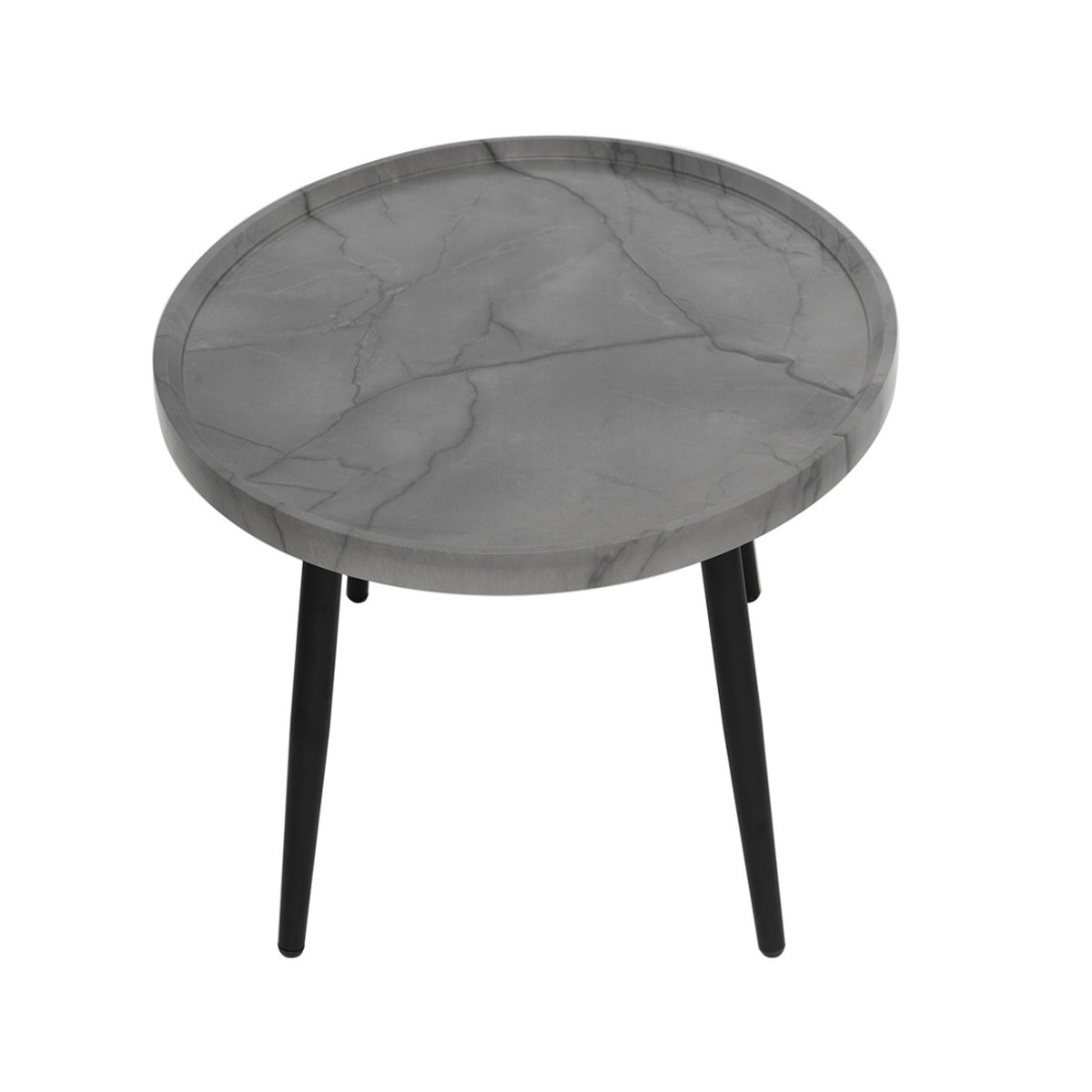 Table basse effet marbre 80 cm, HELSINKI gris, BEST MOBILIER
