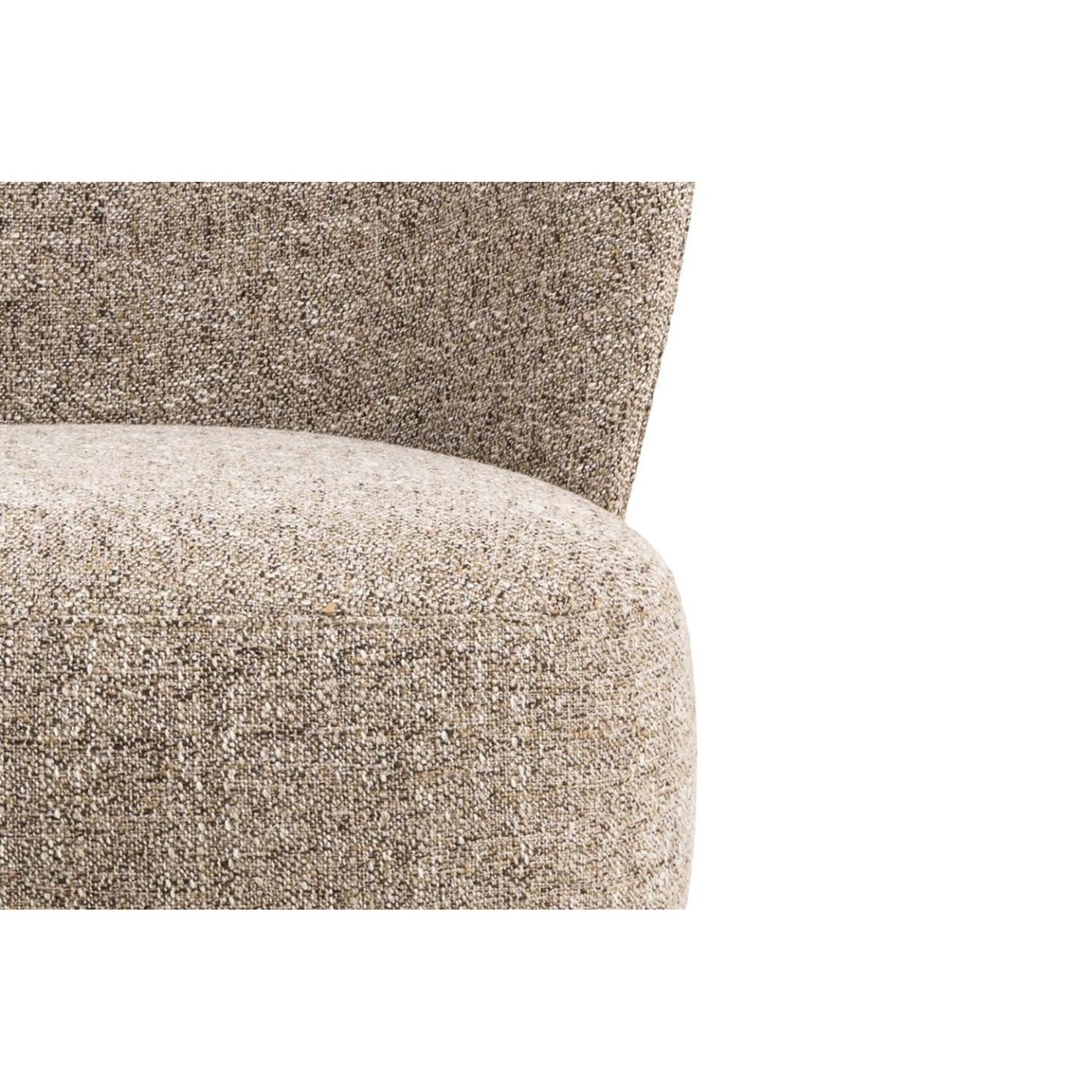 Fauteuil en tissu chiné crème et pieds en bois - EROS beige, HELLIN, DEPUIS 1862