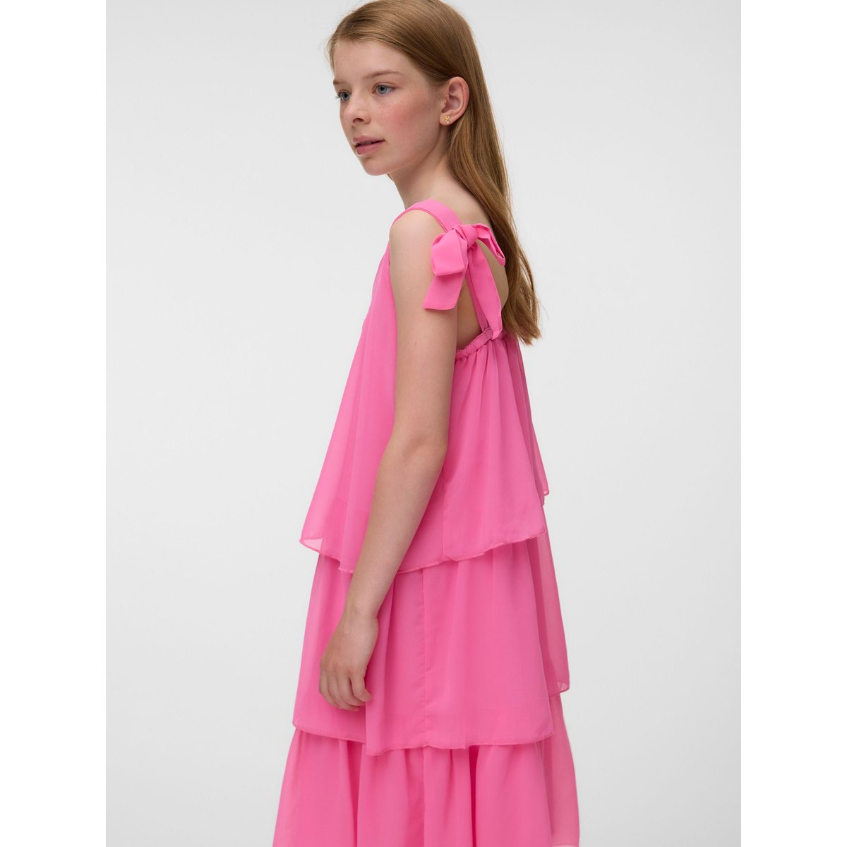 Robe À Volants pink cosmos, VERO MODA