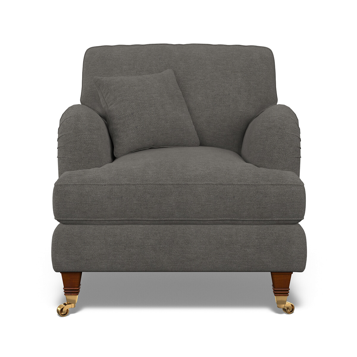Emeline Soft Brushed Armchair with Castor Legs pewter, ÉDITÉ