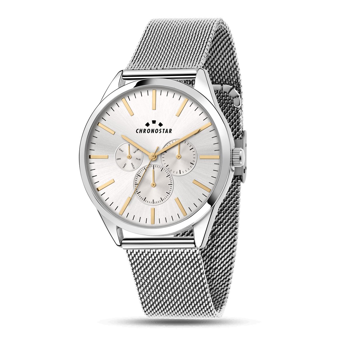 Montre multifonction CLASSIQUE blanc, CHRONOSTAR