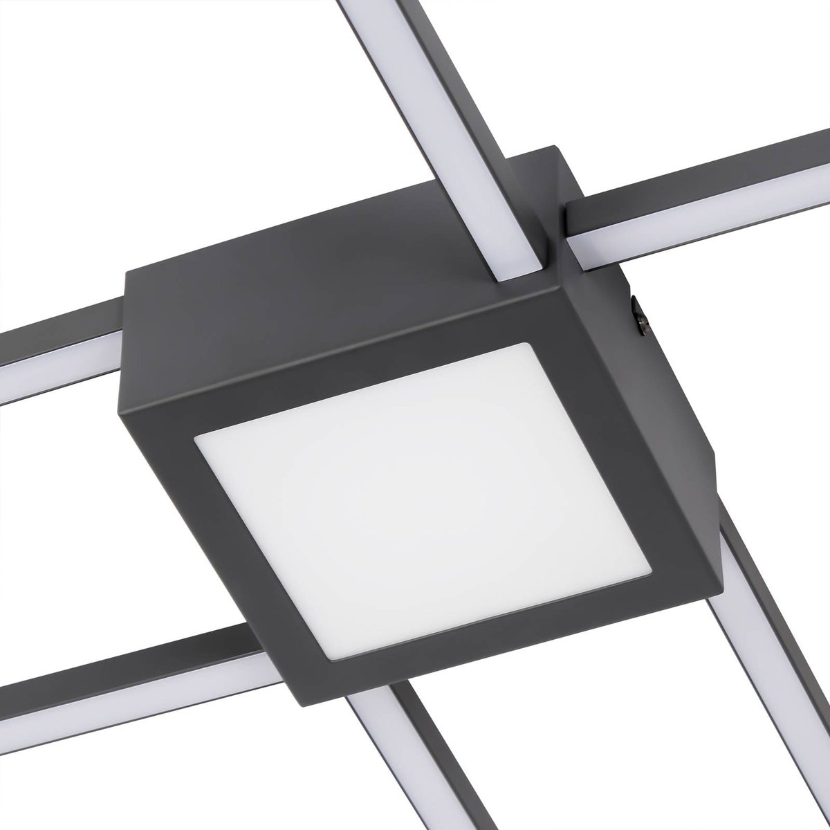 Plafonnier en aluminium moderneLED, Duetto anthracite, LINDBY