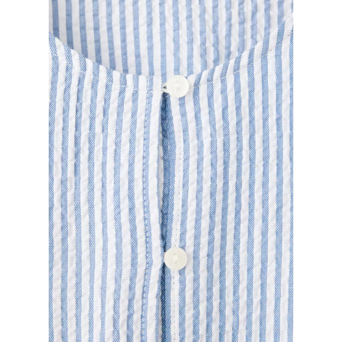 Chemise coton froncée à rayures bleu, MANGO KIDS
