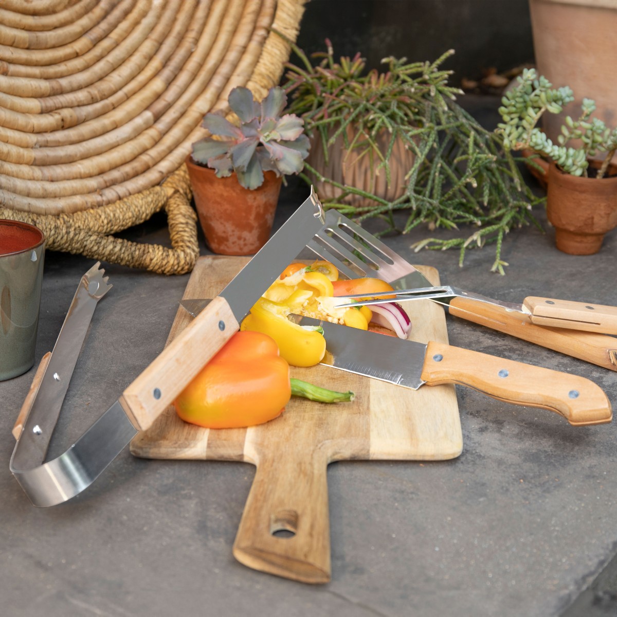 Set de 4 accessoires pour barbecue couleur unique, LIVOO