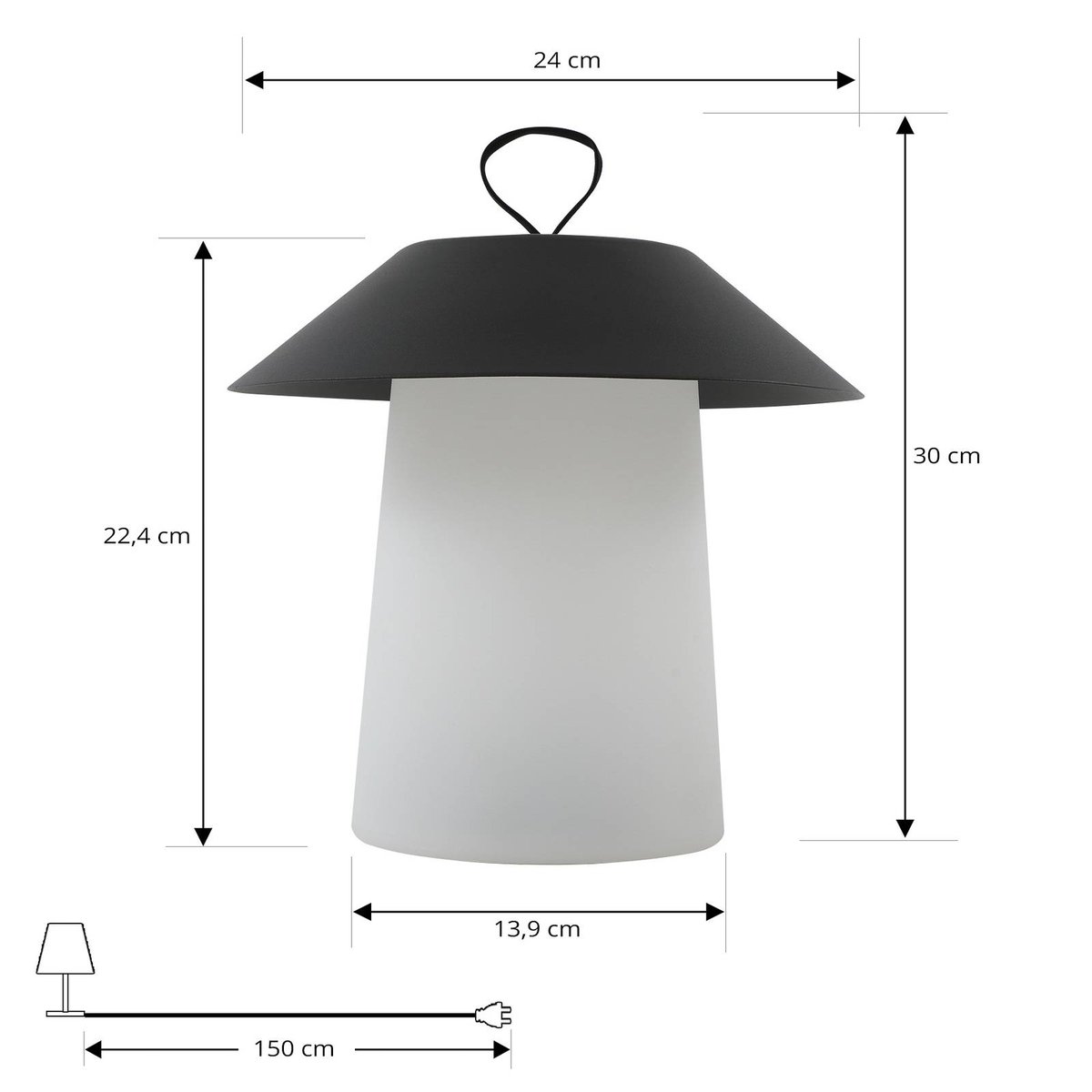 Luminaire de terrasse  moderneLED, Kalina blanc, noir, LINDBY
