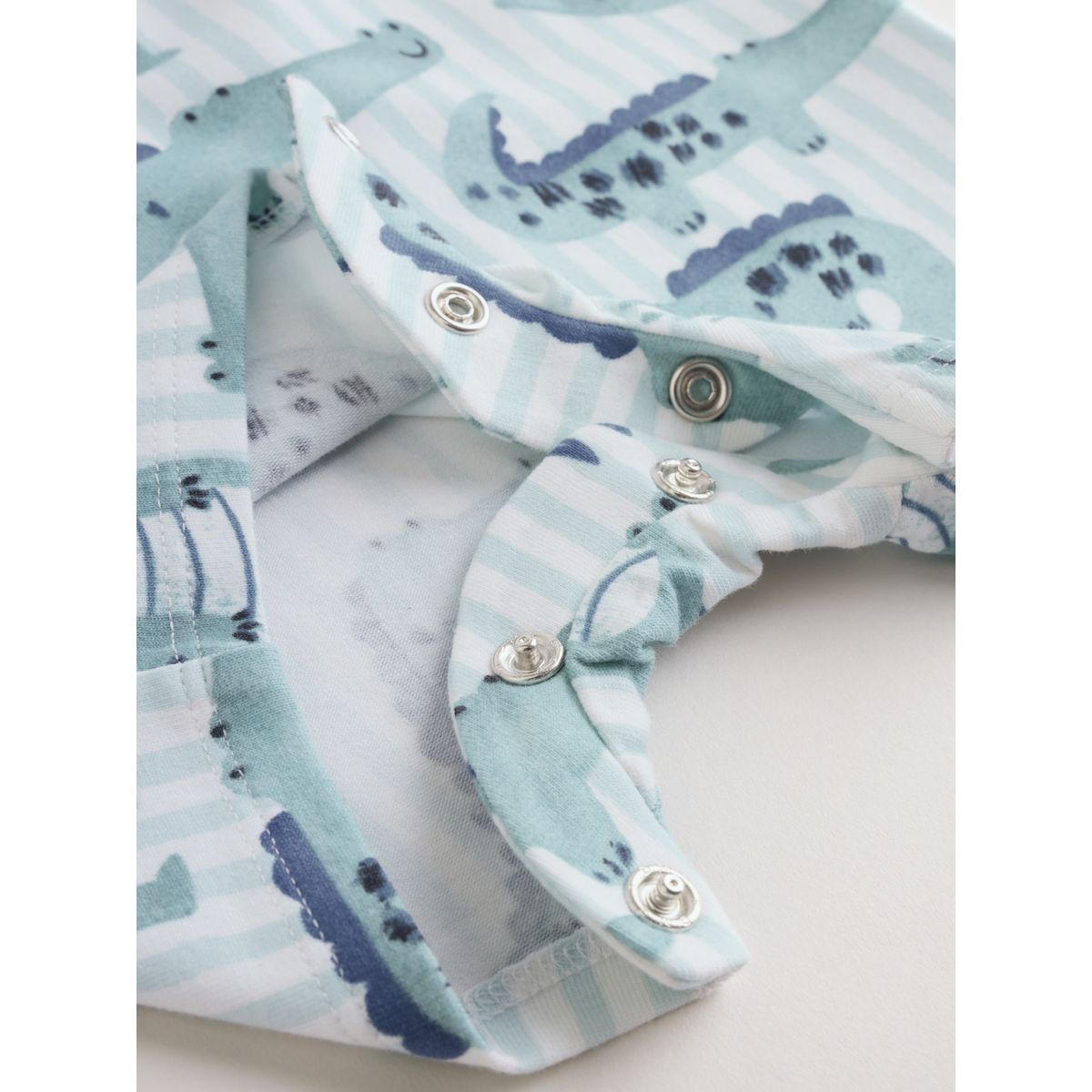 Lot de 3 grenouillères en jersey bébé popper imprimé animal aquarelle bleue, NEXT