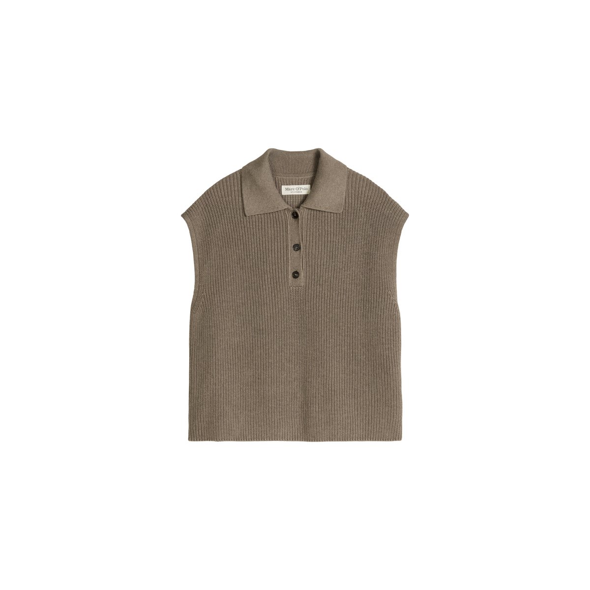 Polo en maille relaxed en qualité Organic Cotton beige, MARC O'POLO
