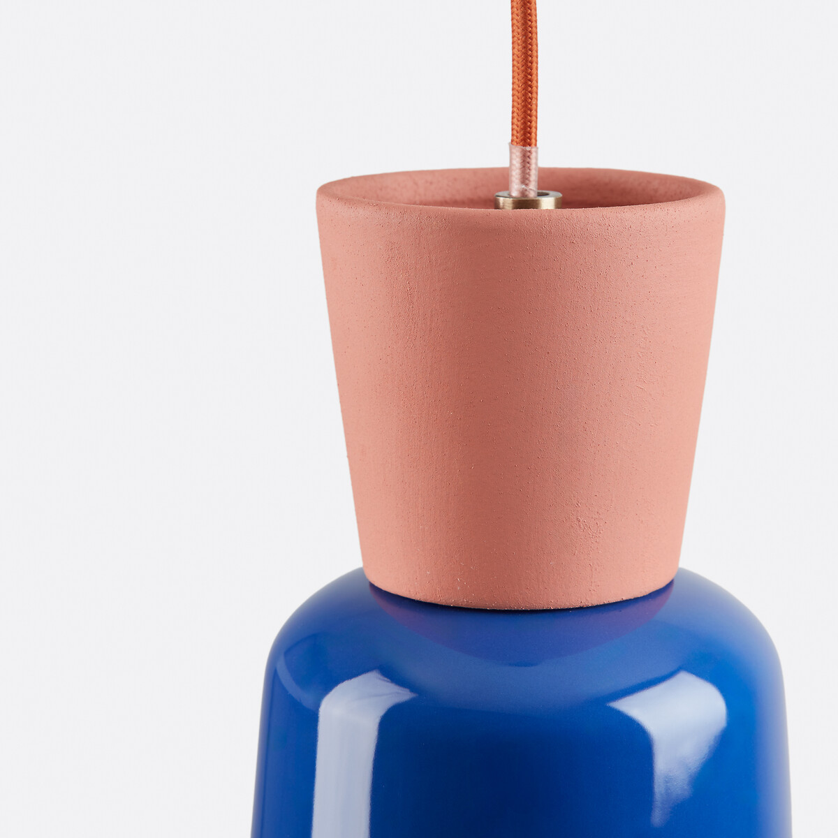 Lámpara colgante de cerámica de colores Ø 12 cm, Jimna azul , LA REDOUTE INTERIEURS