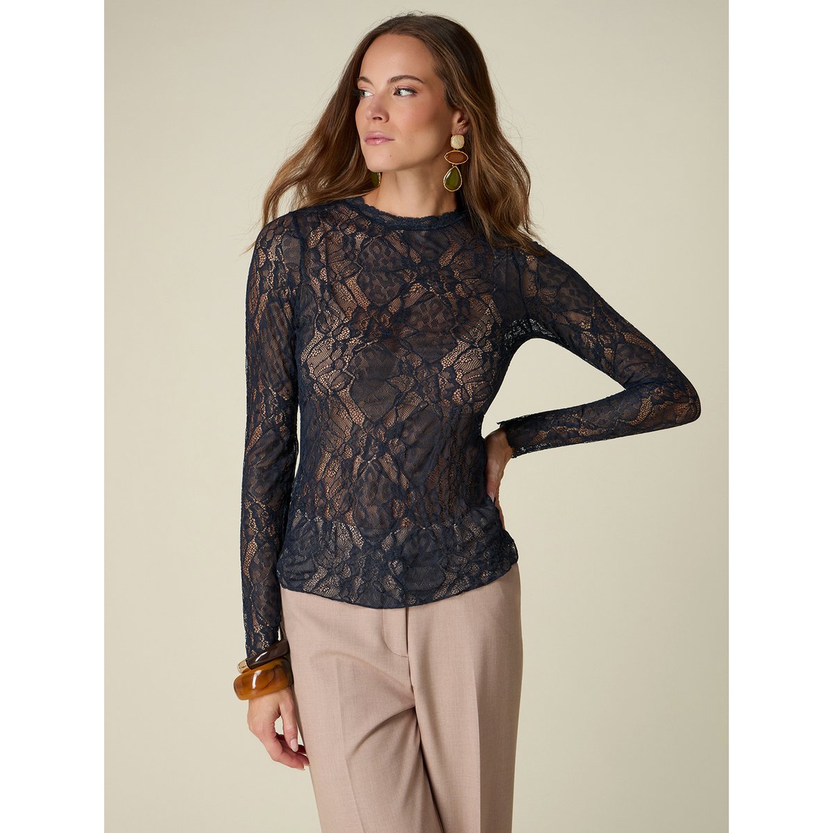 T-shirt transparent marron, OLTRE