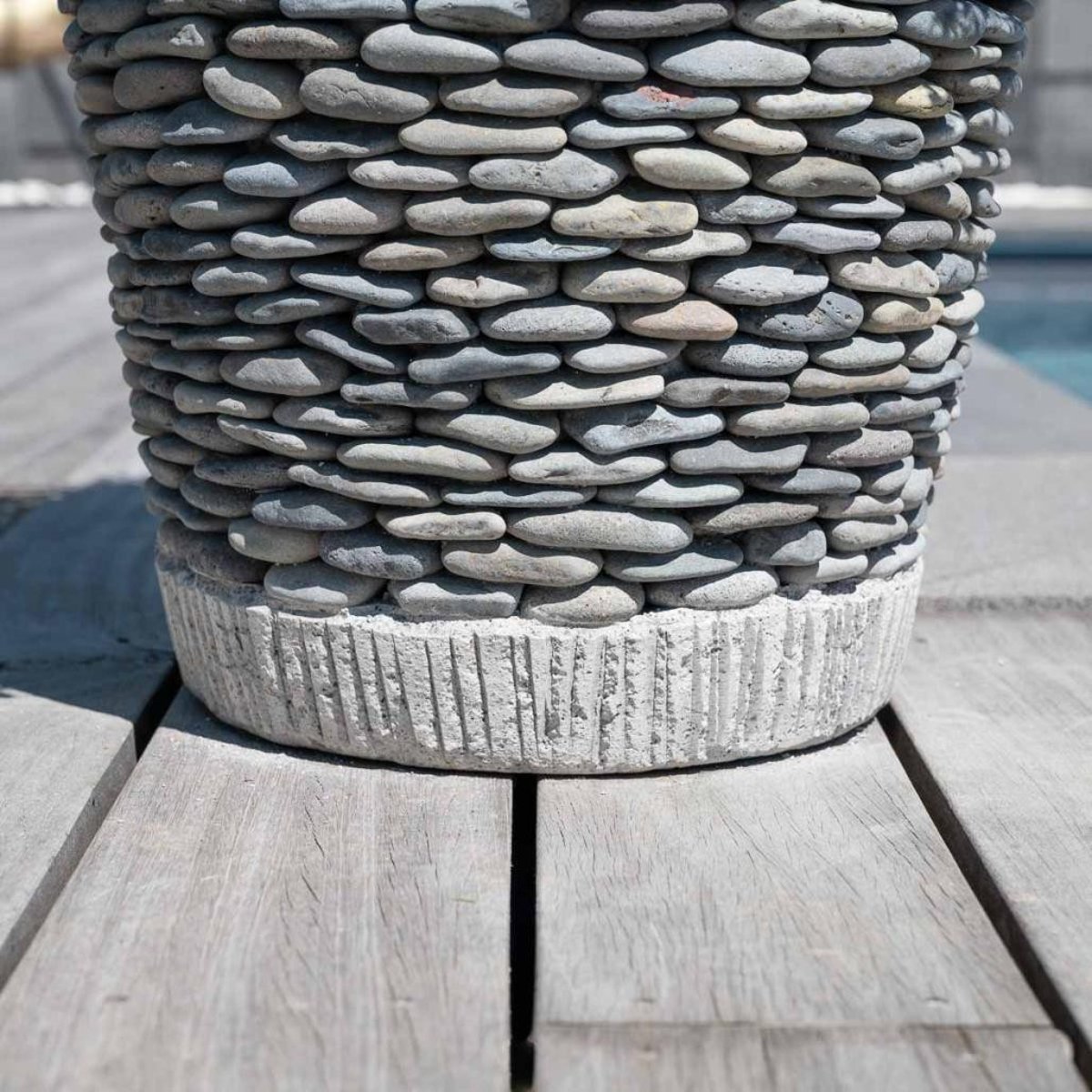 Pot bac jardinière galet conique rond gris, WANDA COLLECTION