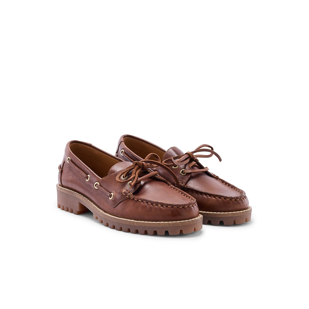 Chaussures bateau femme marron, PEDICONFORT