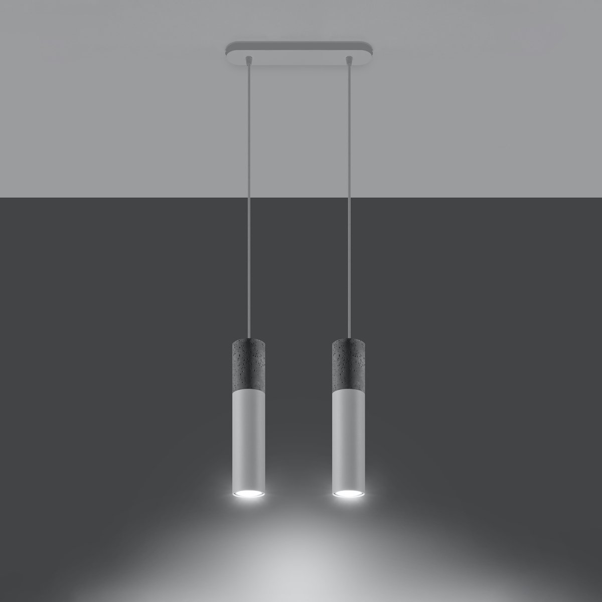 Suspension Acier Blanc/Gris GU10 2 Borigio blanc, EDEN