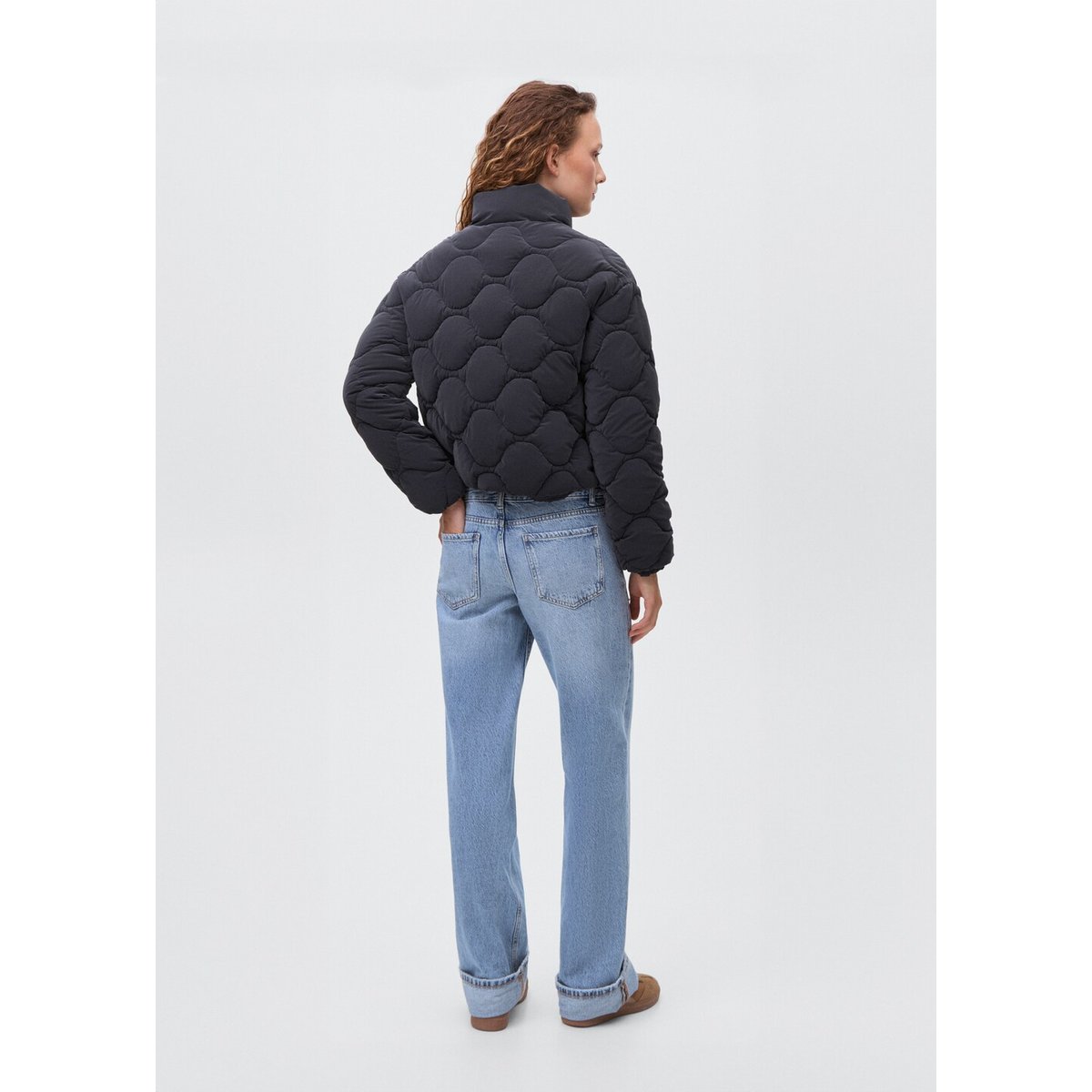 Anorak matelassé imperméable à losanges bleu marine foncé, MANGO TEEN