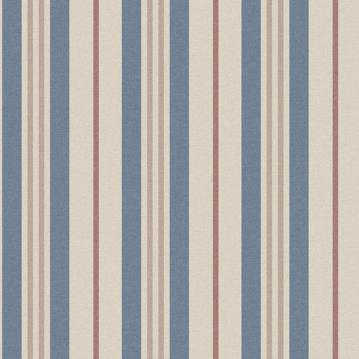 Papier peint Grandes rayures bleu, beige, marron, JOULES