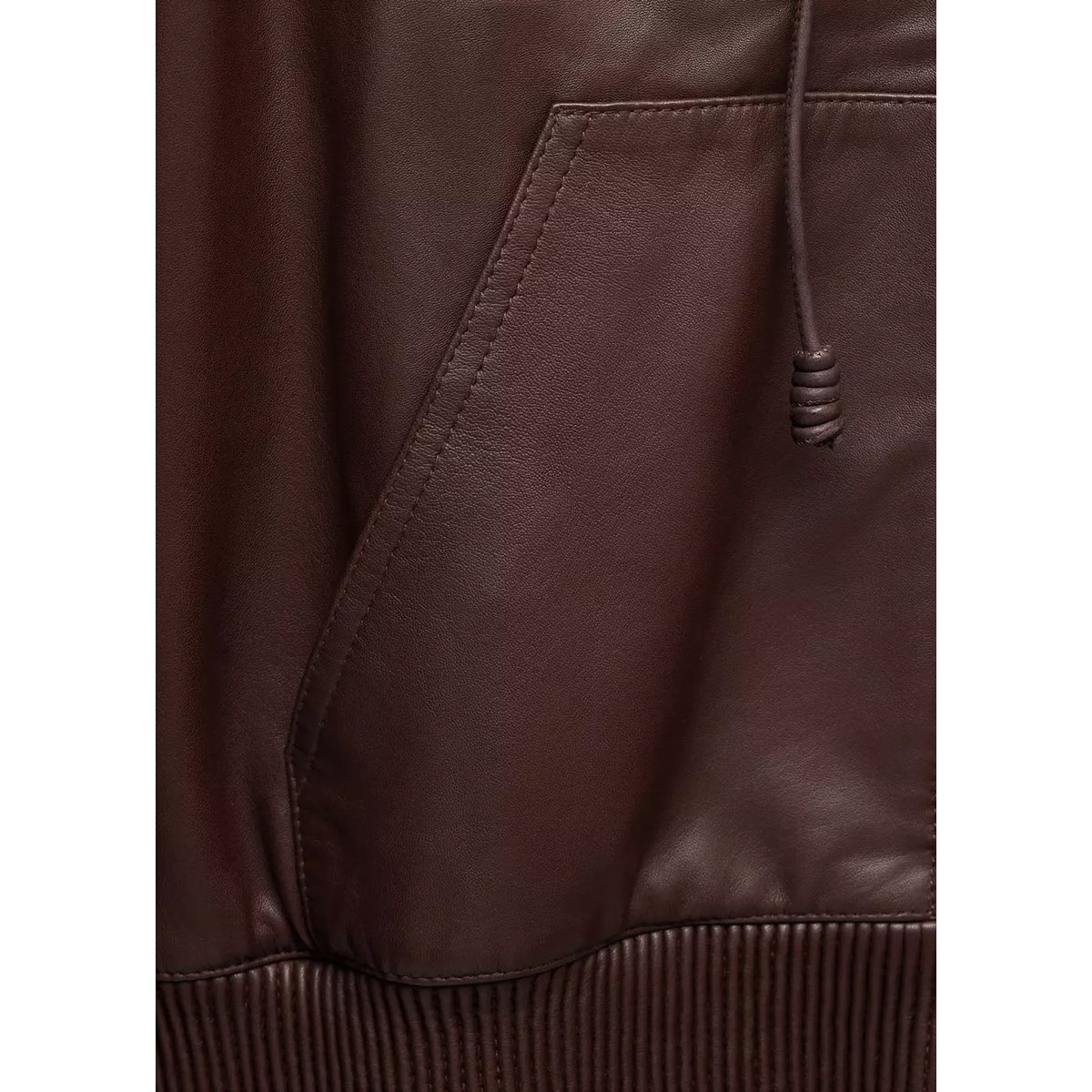 Veste cuir capuche grenat, MANGO