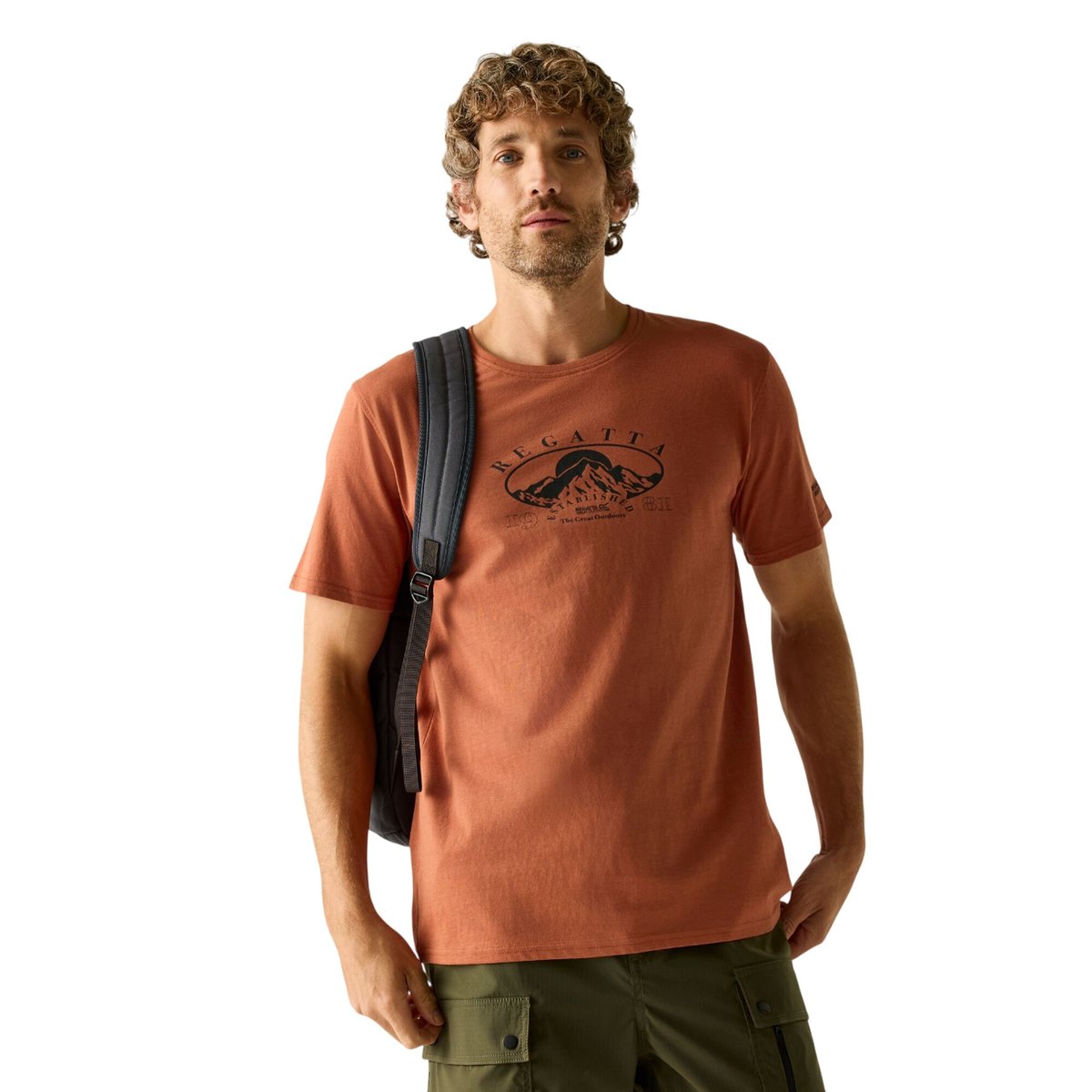 T-shirt motif/style montagne CLINE rouge vif, REGATTA
