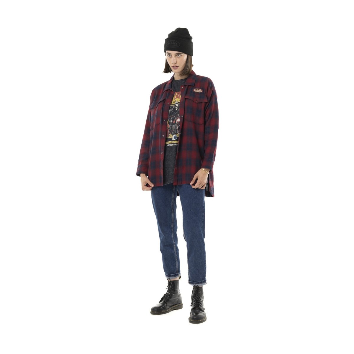 Veste coton PATCH rouge/bleu marine, VON DUTCH