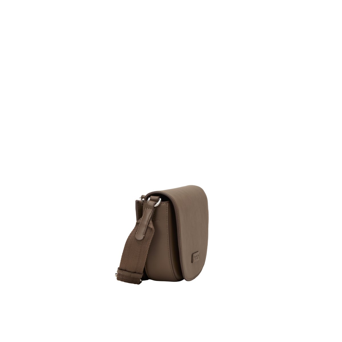 Sac à bandoulière small en une alternative de cuir en polyester recyclé marron clair, MARC O'POLO