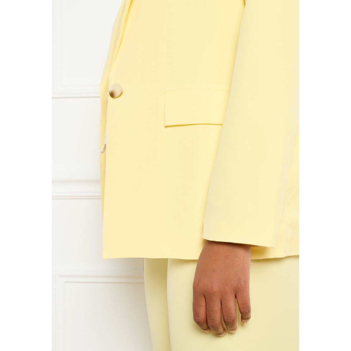 Blazer structuré élégant jaune pastel, LOLALIZA