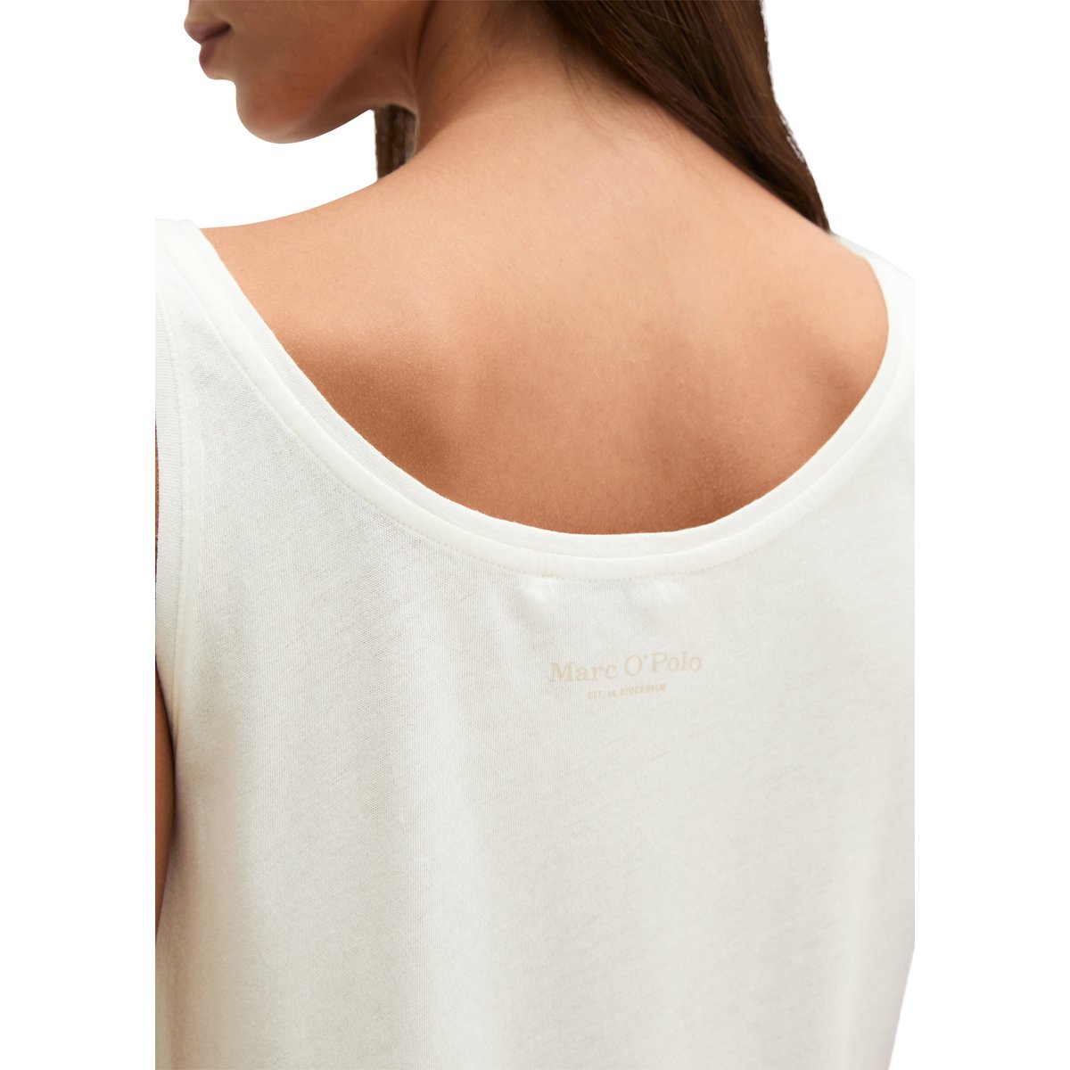 Top regular en jersey fluide en viscose mélangée blanc naturel, MARC O'POLO
